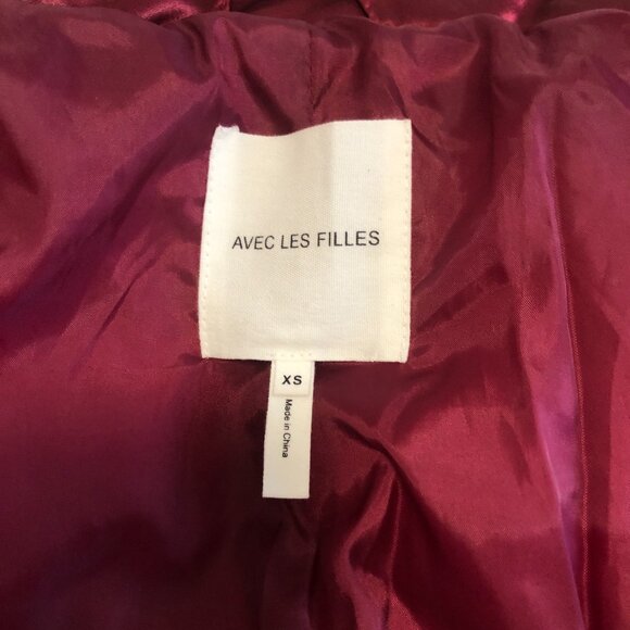 Avec Les Filles Satin Puffer Jacket M Red Glam Dark Romantic - Picture 12 of 15